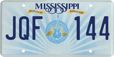 MS license plate JQF144