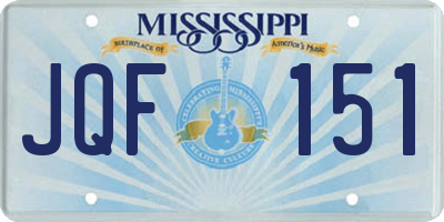 MS license plate JQF151