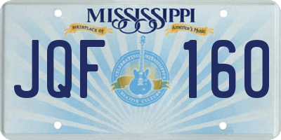 MS license plate JQF160