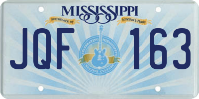 MS license plate JQF163