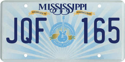 MS license plate JQF165