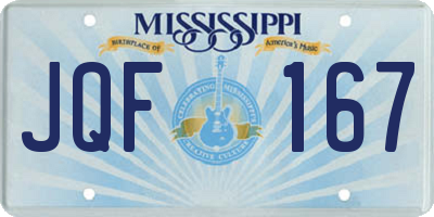 MS license plate JQF167
