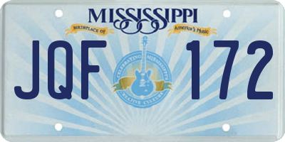 MS license plate JQF172
