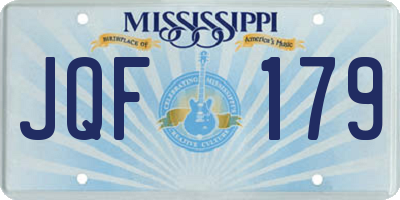 MS license plate JQF179