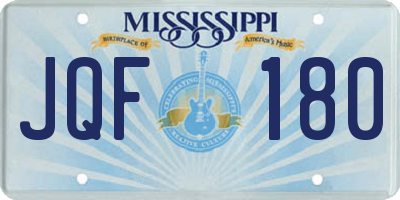 MS license plate JQF180