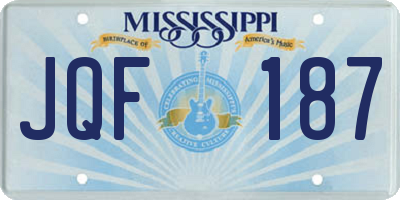 MS license plate JQF187