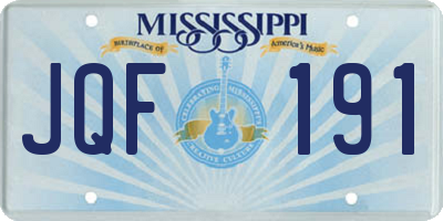 MS license plate JQF191