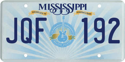 MS license plate JQF192