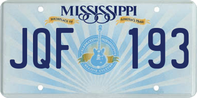 MS license plate JQF193