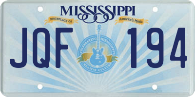 MS license plate JQF194