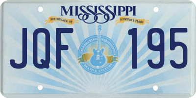 MS license plate JQF195