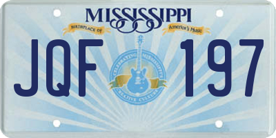 MS license plate JQF197