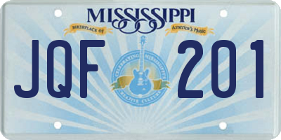 MS license plate JQF201