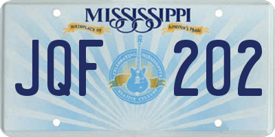 MS license plate JQF202