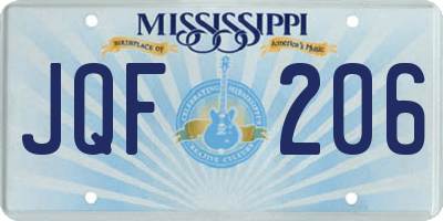 MS license plate JQF206