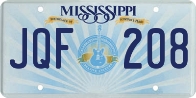 MS license plate JQF208