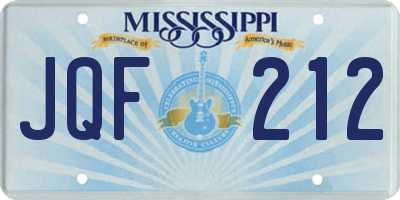 MS license plate JQF212
