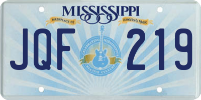 MS license plate JQF219