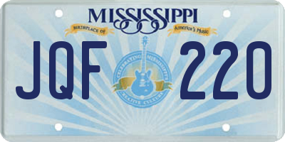 MS license plate JQF220