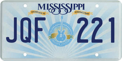 MS license plate JQF221