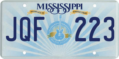 MS license plate JQF223