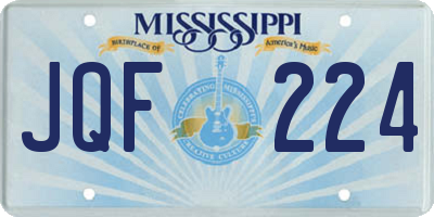 MS license plate JQF224