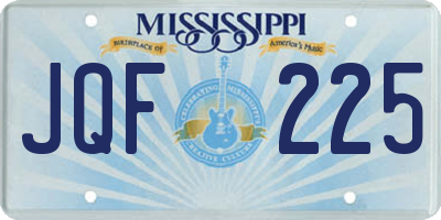 MS license plate JQF225