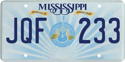 MS license plate JQF233