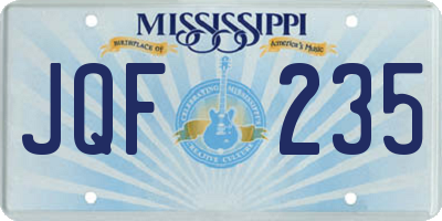 MS license plate JQF235