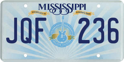 MS license plate JQF236