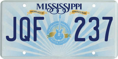 MS license plate JQF237