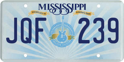 MS license plate JQF239
