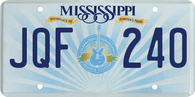 MS license plate JQF240