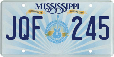 MS license plate JQF245