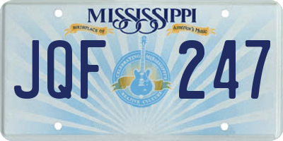 MS license plate JQF247