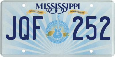 MS license plate JQF252