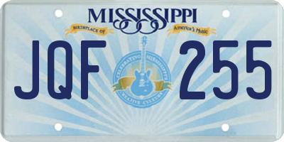 MS license plate JQF255