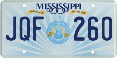MS license plate JQF260