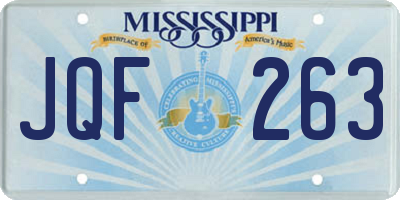 MS license plate JQF263