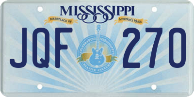 MS license plate JQF270