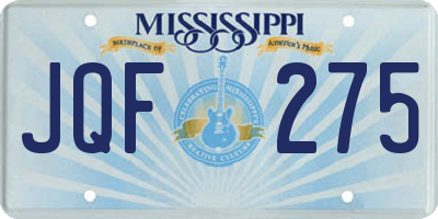 MS license plate JQF275