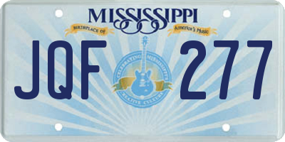 MS license plate JQF277