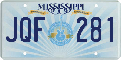 MS license plate JQF281