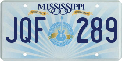 MS license plate JQF289