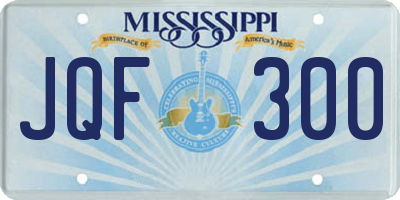 MS license plate JQF300