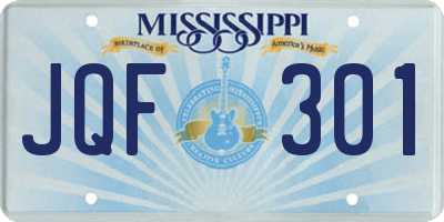 MS license plate JQF301