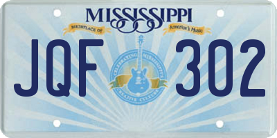 MS license plate JQF302