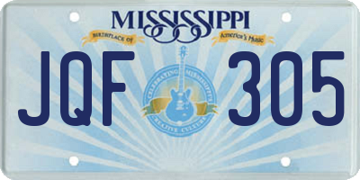MS license plate JQF305
