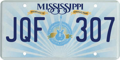 MS license plate JQF307