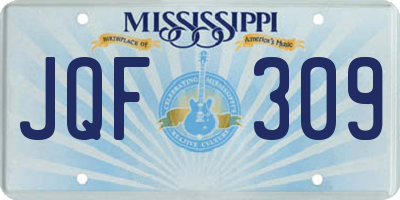 MS license plate JQF309